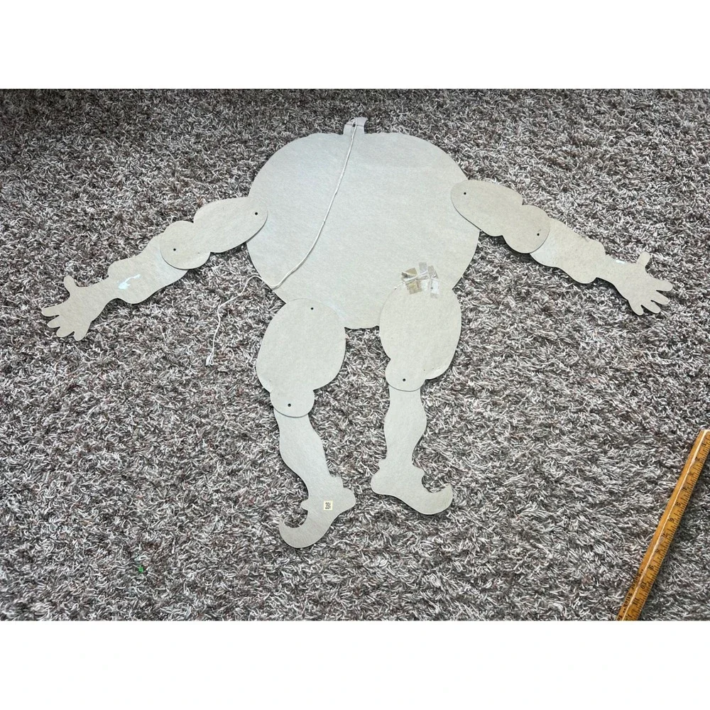 Vintage Beistle Halloween Jointed Pumpkin Man Cardboard Wall Hanging Decoration